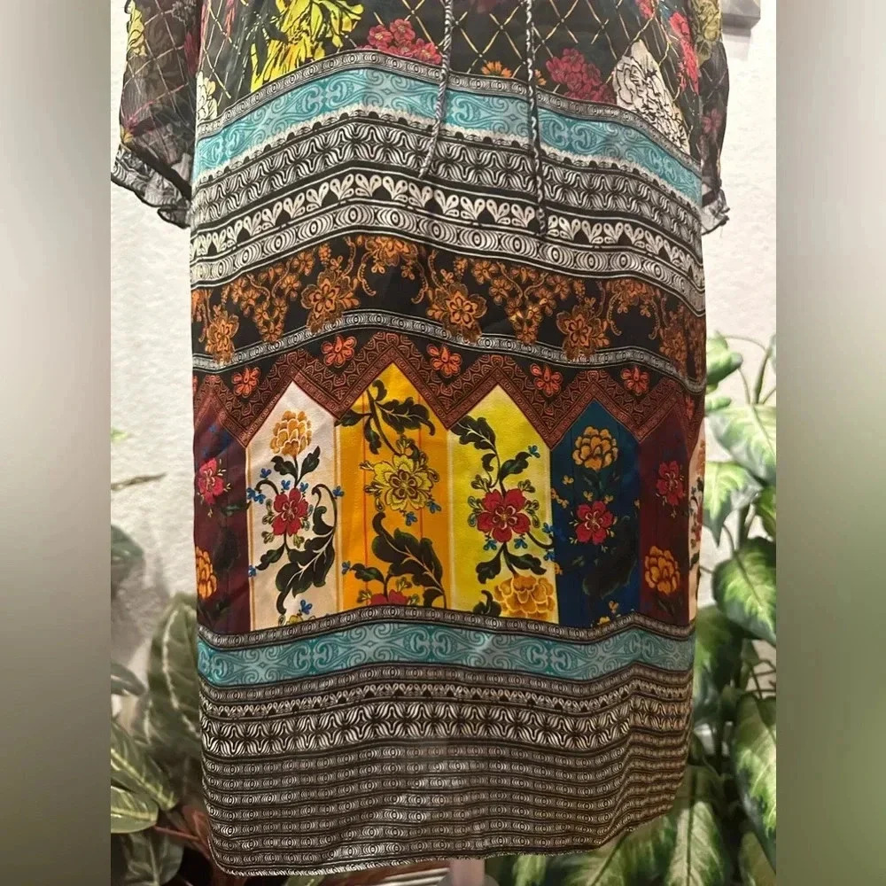 Alice + Olivia beautiful printed mini dress size L - Picture 12 of 15